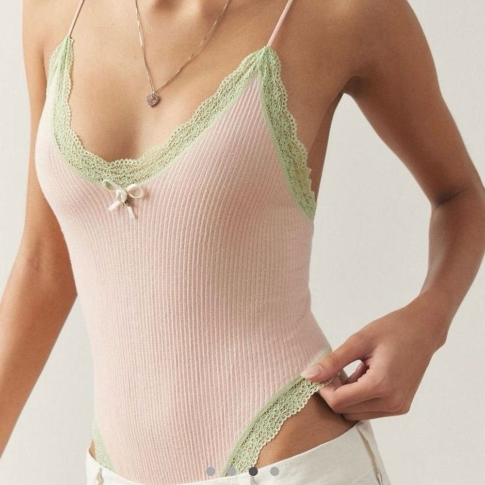 NWOT Out From Under Lace Trim Bodysuit
